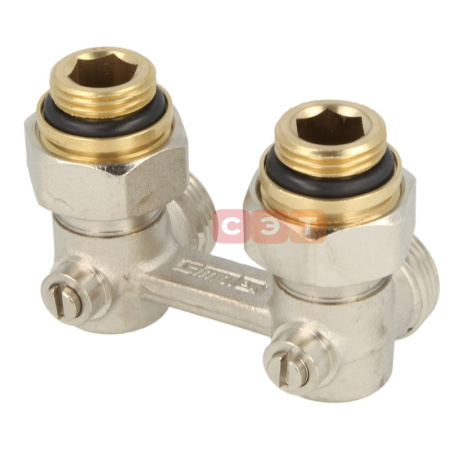 Узел нижнего подключения Standard Line E1/50 УГЛОВОЙ, 1/2x3/4" c ниппелями 1/2"